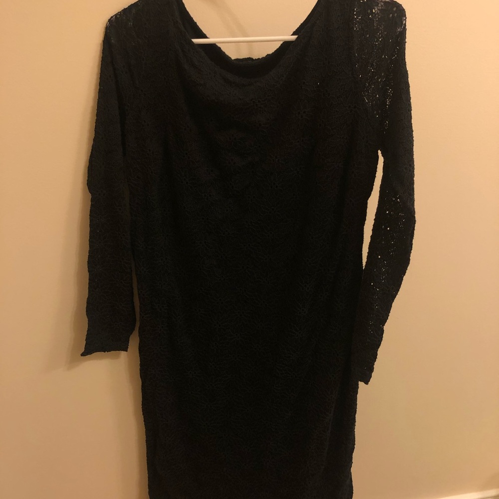 Isabel Maternity black lace dress